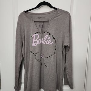 5/$30 Torrid Gray Barbie Long Sleeve Top
